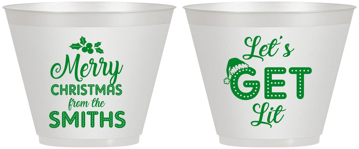 Custom Christmas 9 oz Wine Frosted Cups - Lets Get Lit | 280001