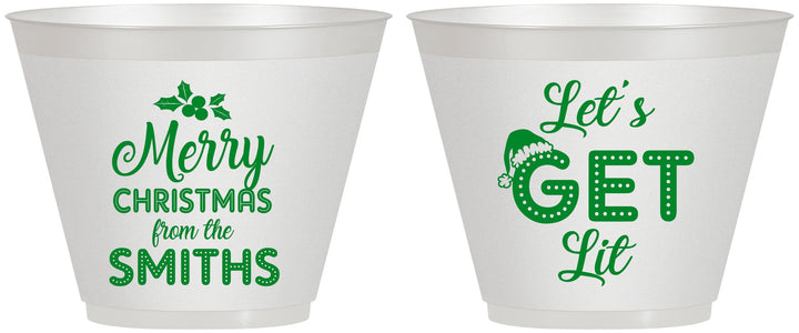 Custom Christmas 9 oz Wine Frosted Cups - Lets Get Lit | 280001
