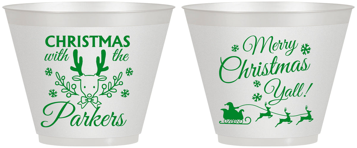 Custom Christmas 9 oz Wine Frosted Cups - Reindeer | 280005
