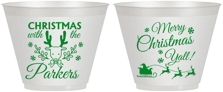 Custom Christmas 9 oz Wine Frosted Cups - Reindeer | 280005