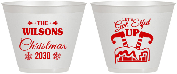 Custom Christmas 9 oz Wine Frosted Cups - Lets Get Elfed Up | 280006