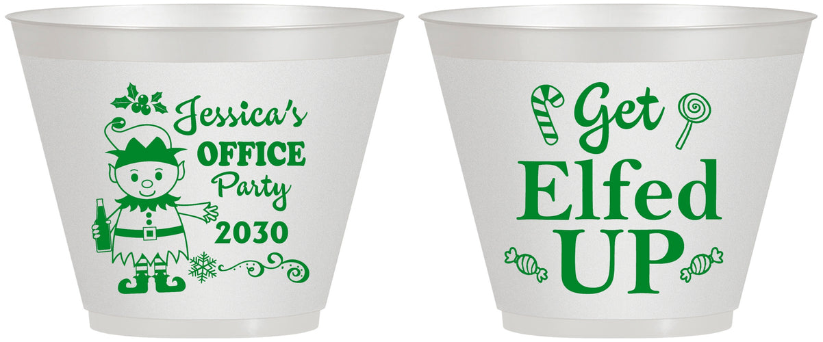 Custom Christmas 9 oz Wine Frosted Cups - Lets Get Elfed Up | 280007