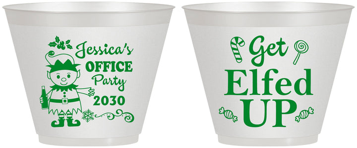 Custom Christmas 9 oz Wine Frosted Cups - Lets Get Elfed Up | 280007
