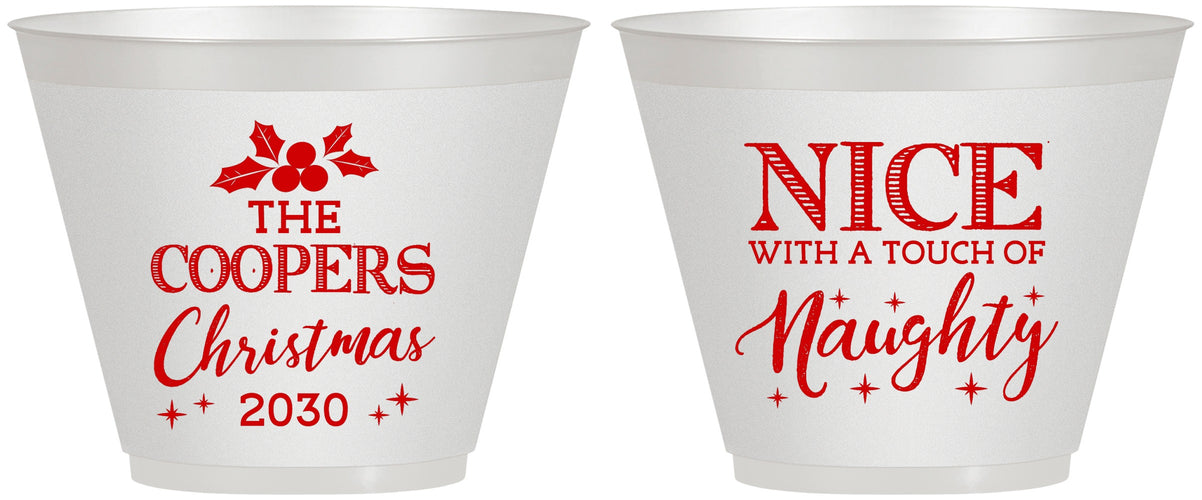 Custom Christmas 9 oz Wine Frosted Cups - Naughty Or Nice | 280008