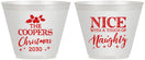 Custom Christmas 9 oz Wine Frosted Cups - Naughty Or Nice | 280008