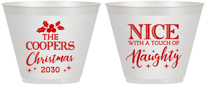 Custom Christmas 9 oz Wine Frosted Cups - Naughty Or Nice | 280008