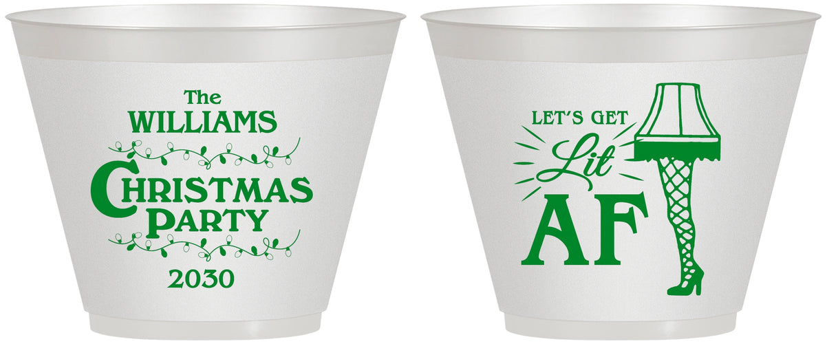 Custom Christmas 9 oz Wine Frosted Cups - Lit Af | 280011
