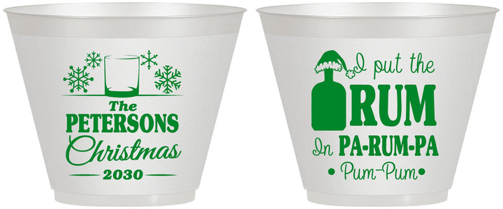 Custom Christmas 9 oz Wine Frosted Cups - Pa Rum Pa | 280013