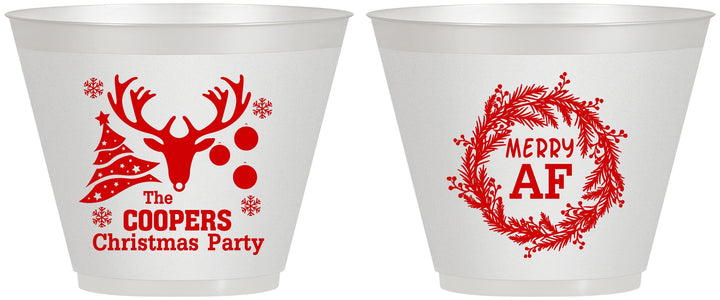 Custom Christmas 9 oz Wine Frosted Cups - Merry Af | 280014
