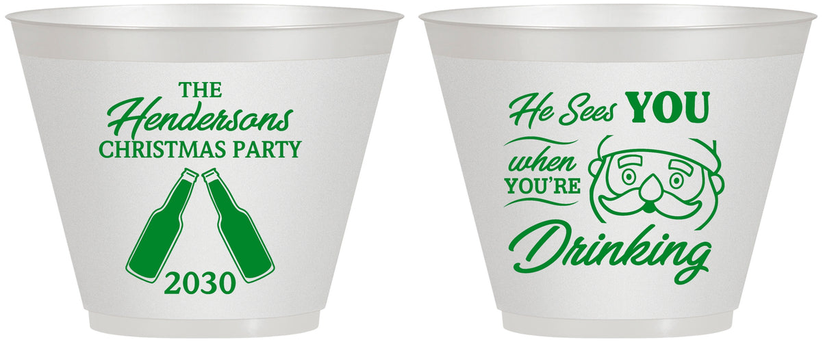 Custom Christmas 9 oz Wine Frosted Cups - Santa | 280015