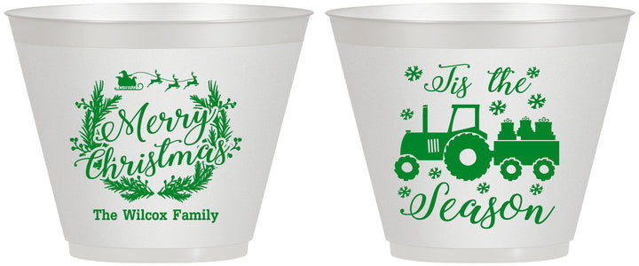 Custom Christmas 9 oz Wine Frosted Cups - Til The Season | 280019
