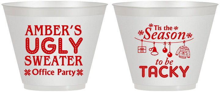 Custom Christmas 9 oz Wine Frosted Cups - Til The Season To Be Tacky | 280020