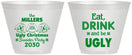 Custom Christmas 9 oz Wine Frosted Cups - Ugly Sweater | 280023