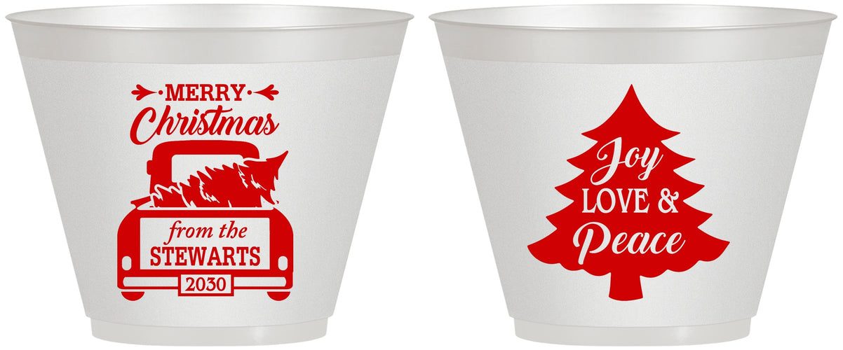 Custom Christmas 9 oz Wine Frosted Cups - Christmas Tree | 280026