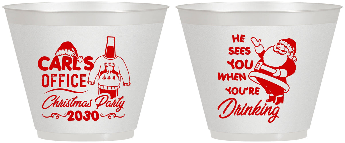 Custom Christmas 9 oz Wine Frosted Cups - Santa Claus | 280028