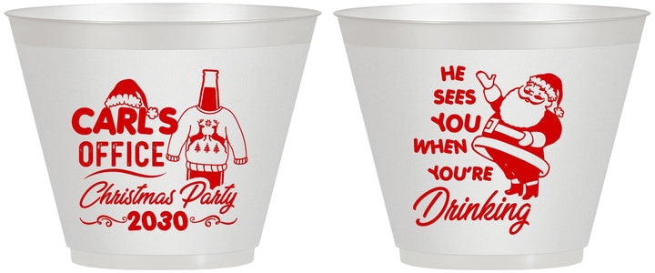Custom Christmas 9 oz Wine Frosted Cups - Santa Claus | 280028