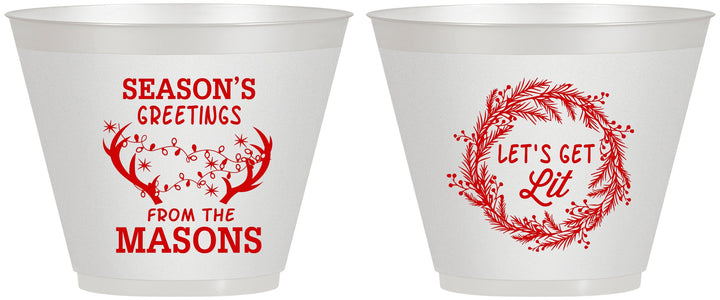 Custom Christmas 9 oz Wine Frosted Cups - Lets Get Lit | 280032