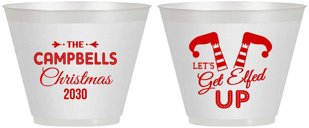 Custom Christmas 9 oz Wine Frosted Cups - Lets Get Elfed Up | 280036