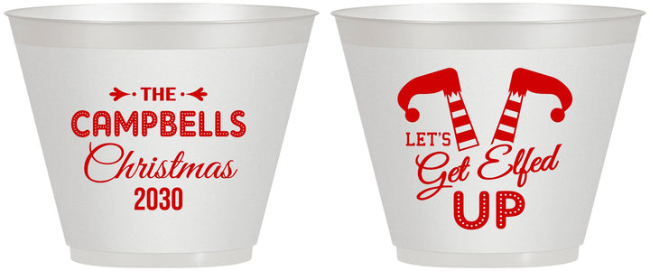 Custom Christmas 9 oz Wine Frosted Cups - Lets Get Elfed Up | 280036