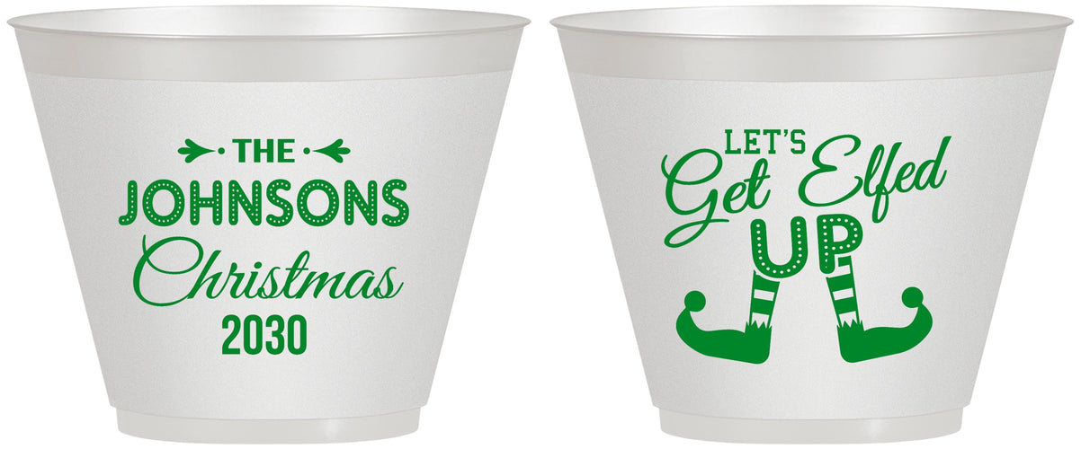 Custom Christmas 9 oz Wine Frosted Cups - Lets Get Elfed Up | 280037