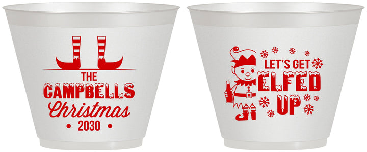 Custom Christmas 9 oz Wine Frosted Cups - Lets Get Elfed Up | 280038