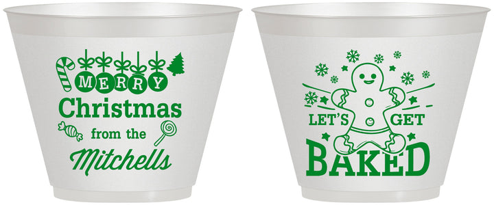 Custom Christmas 9 oz Wine Frosted Cups - Lets Get Baked | 280039