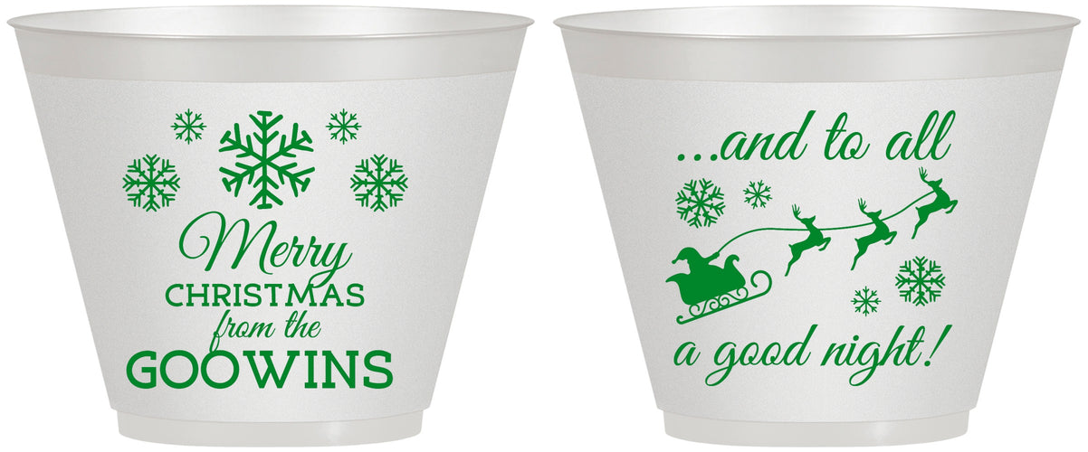 Custom Christmas 9 oz Wine Frosted Cups - To All A Good Night | 280041