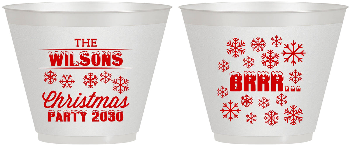 Custom Christmas 9 oz Wine Frosted Cups - Snowflakes | 280042