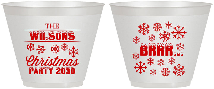 Custom Christmas 9 oz Wine Frosted Cups - Snowflakes | 280042