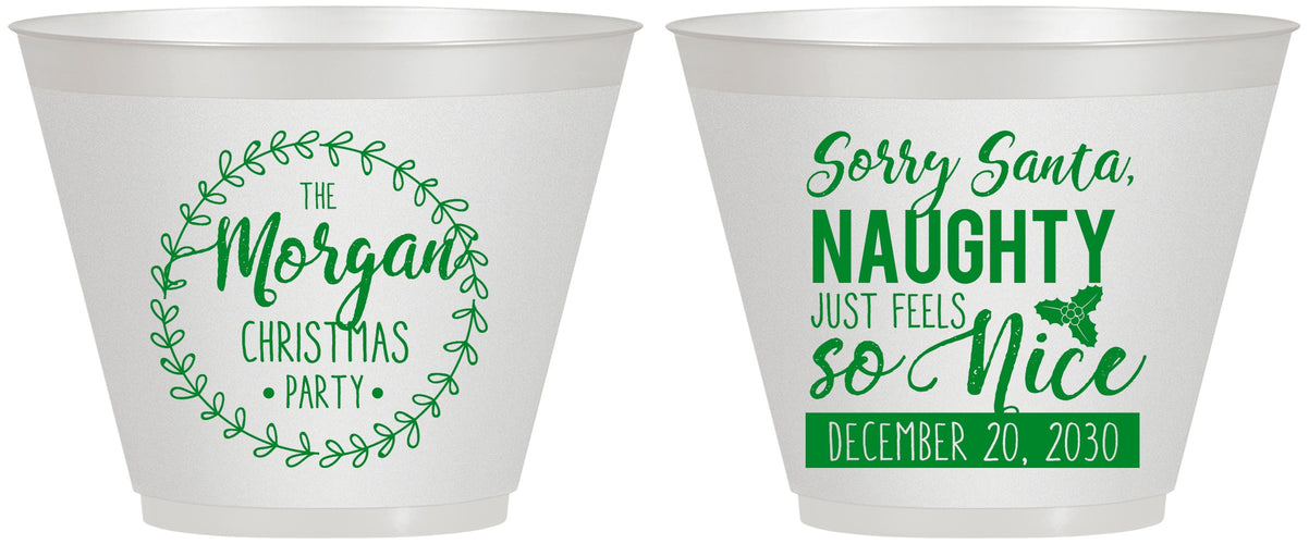 Custom Christmas 9 oz Wine Frosted Cups - Naughty Or Nice | 280047