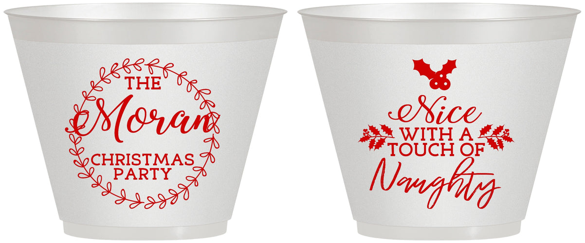 Custom Christmas 9 oz Wine Frosted Cups - Touch Of Naughty | 280048