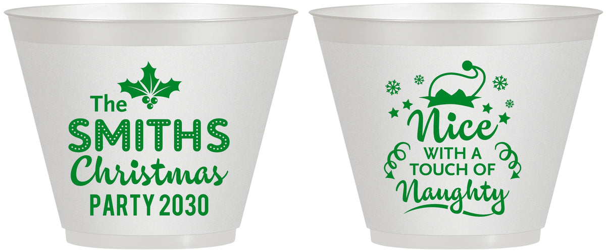 Custom Christmas 9 oz Wine Frosted Cups - Touch Of Naughty | 280049