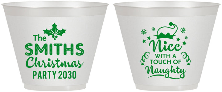 Custom Christmas 9 oz Wine Frosted Cups - Touch Of Naughty | 280049
