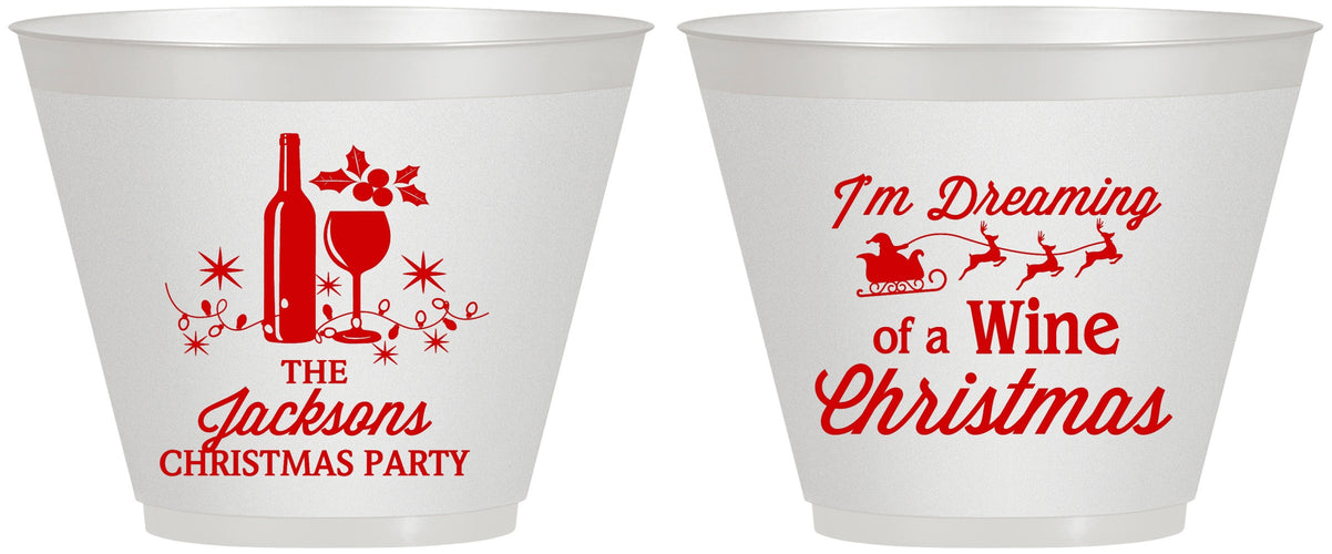 Custom Christmas 9 oz Wine Frosted Cups - Bah Hum Bug | 280056