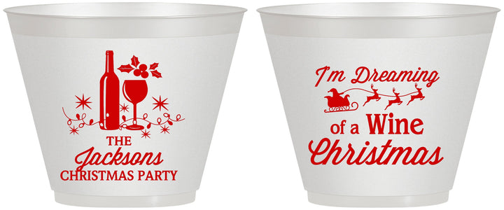 Custom Christmas 9 oz Wine Frosted Cups - Bah Hum Bug | 280056