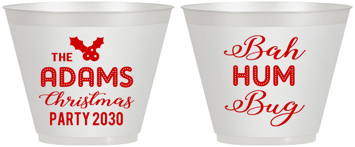 Custom Christmas 9 oz Wine Frosted Cups - Bah Hum Bug | 280058