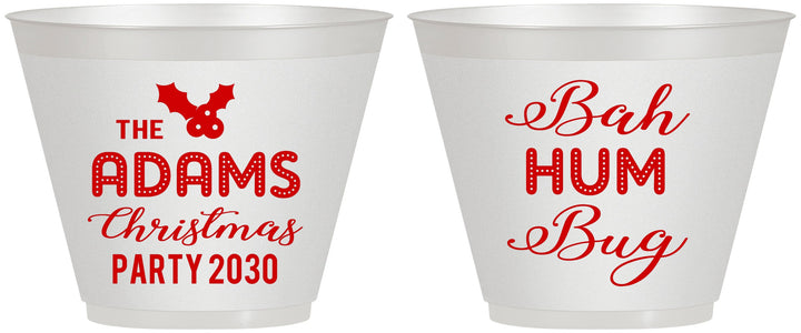 Custom Christmas 9 oz Wine Frosted Cups - Bah Hum Bug | 280058