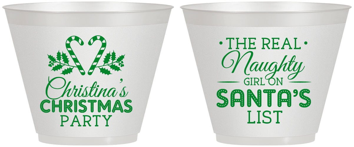 Custom Christmas 9 oz Wine Frosted Cups - Naughty List | 280059