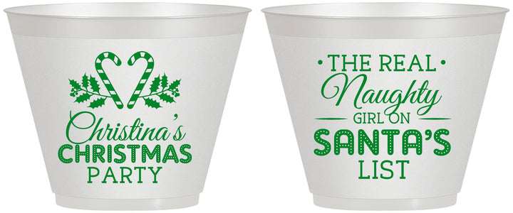 Custom Christmas 9 oz Wine Frosted Cups - Naughty List | 280059