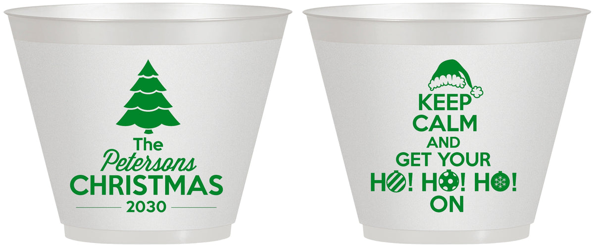 Custom Christmas 9 oz Wine Frosted Cups - Ho Ho Ho | 280061