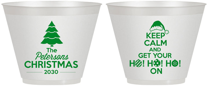 Custom Christmas 9 oz Wine Frosted Cups - Ho Ho Ho | 280061
