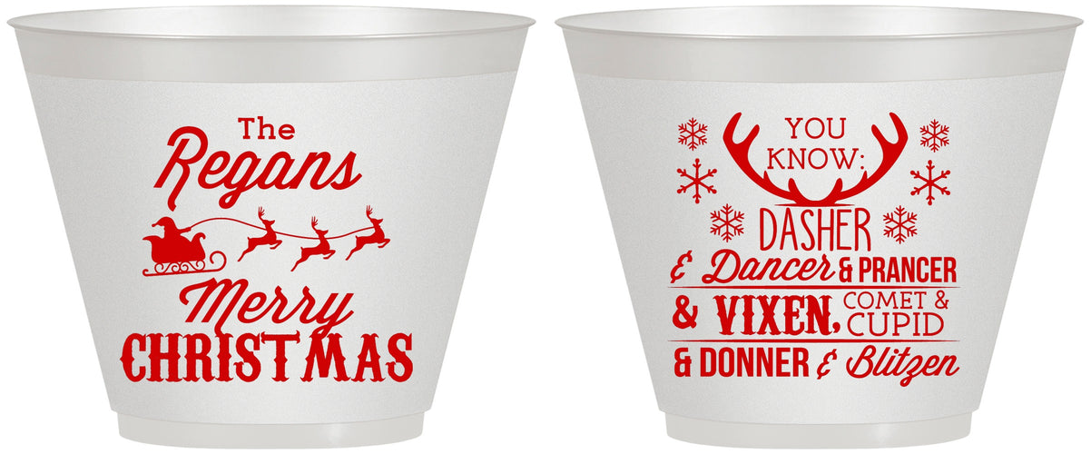 Custom Christmas 9 oz Wine Frosted Cups - Reindeer | 280062
