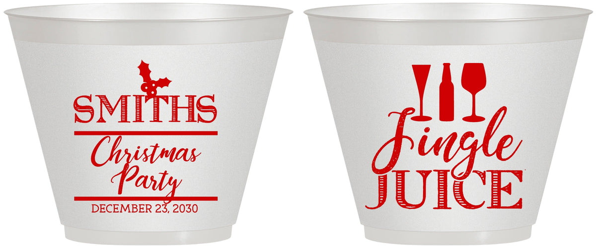 Custom Christmas 9 oz Wine Frosted Cups - Jingle Juice | 280066