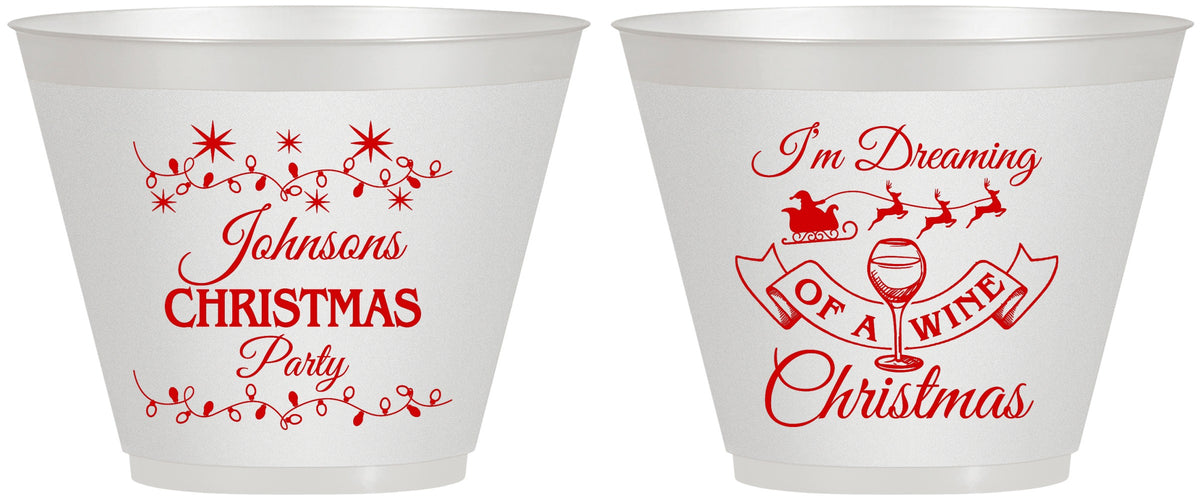 Custom Christmas 9 oz Wine Frosted Cups - Wine | 280068