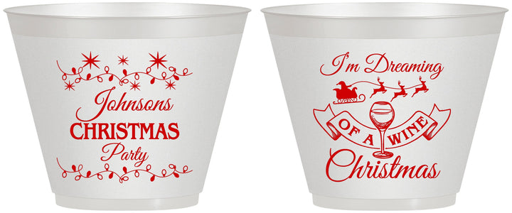 Custom Christmas 9 oz Wine Frosted Cups - Wine | 280068