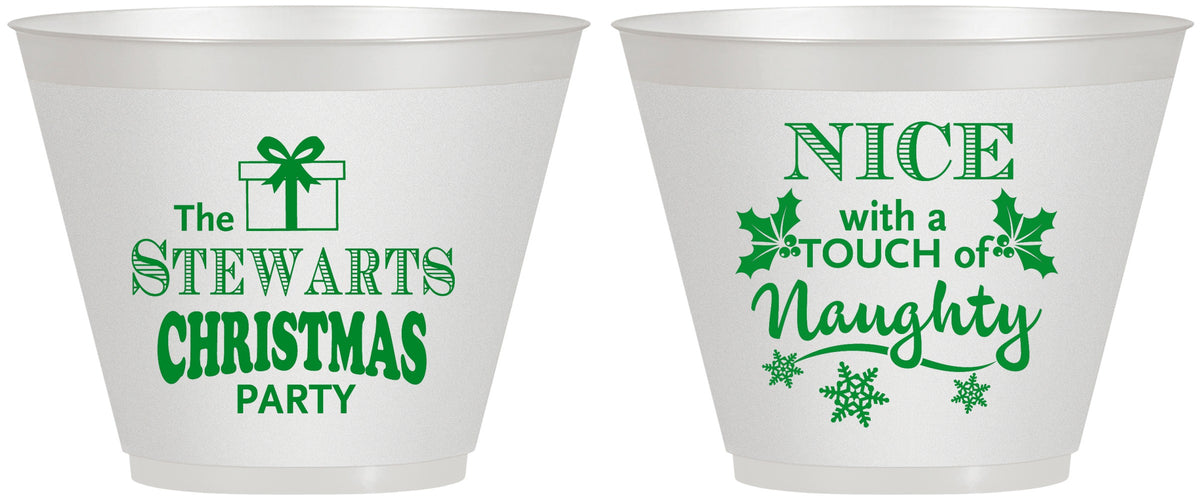 Custom Christmas 9 oz Wine Frosted Cups - Naughty Or Nice | 280069