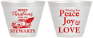 Custom Christmas 9 oz Wine Frosted Cups - Peace Joy Love | 280070