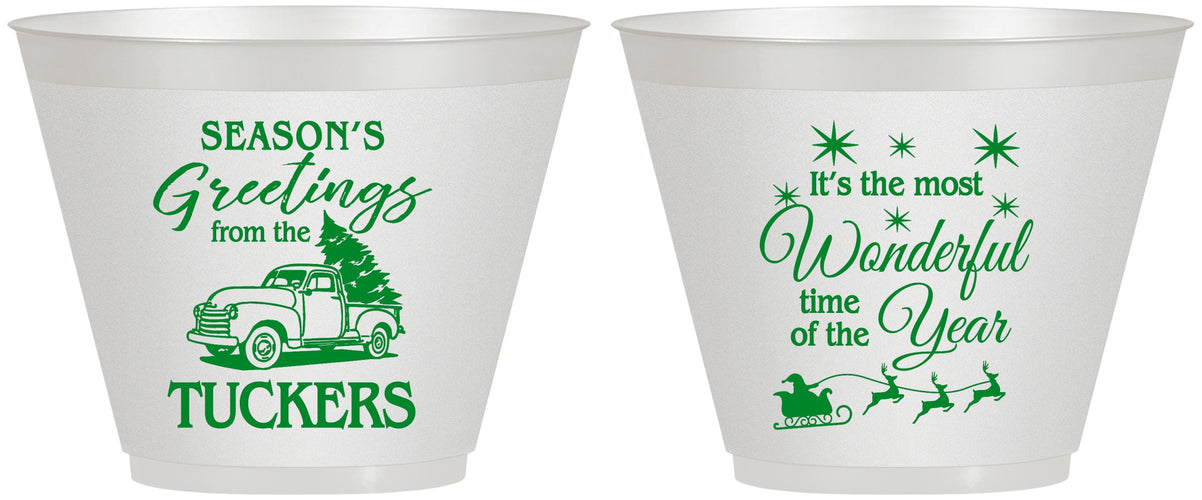 Custom Christmas 9 oz Wine Frosted Cups - Season Greetings | 280071