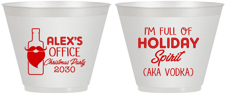 Custom Christmas 9 oz Wine Frosted Cups - Holiday Spirit | 280072