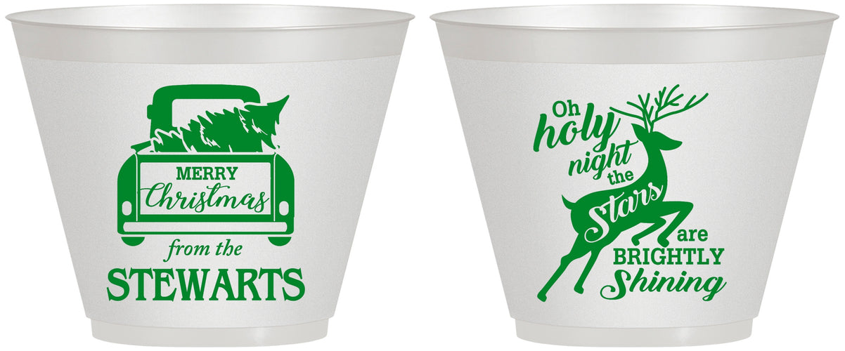 Custom Christmas 9 oz Wine Frosted Cups - Tree | 280073